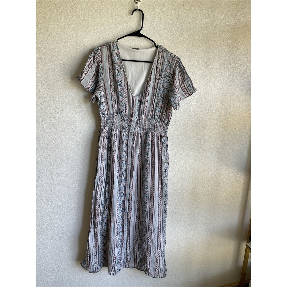 J.Glee Extra Large Boho Maxi Dress Women's Cottage Whimsical Floral Sleeve